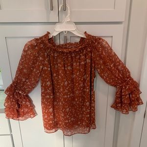 Cece burnt orange blouse with tags and never worn. Perfect condition.
